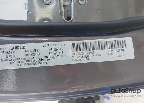 2019 Dodge Charger Sxt Rwd from USA, damaged, VIN 2C3CDXBG1KH640810